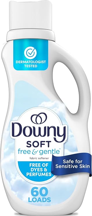 Downy Free & Gentle Liquid Fabric Softener, 44 fl oz, 60 Loads, Hypoallergenic, Sensitive Skin Friendly Fabric Conditioner Liquid