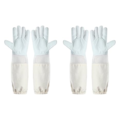 Beekeeping Gloves Bee Gloves Mesh Wrist Long Cuff Mesh 2 Pack XL