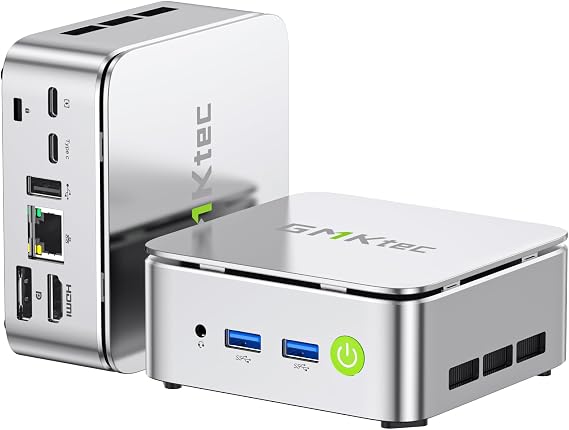 GMKtec Mini PC G10, AMD Ryzen 5 3500U (Beats 4300U) 16GB DDR4 256GB SSD | Radeon Vega 8, Triple 4K Display 2.5GbE LAN, WiFi/BT/USB-C/DP/HDMI 2.1 Business Office Home, Mini Computer Silver White