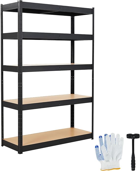 Garvee Garage Storage Shelves,36x18x72 Garage Shelving Heavy Duty Metal Adjustable Garage Shelves,5-Tier Adjustable Shelving Units,Loads 2500 LBS,Metal Storage Utility Racks for Warehouse