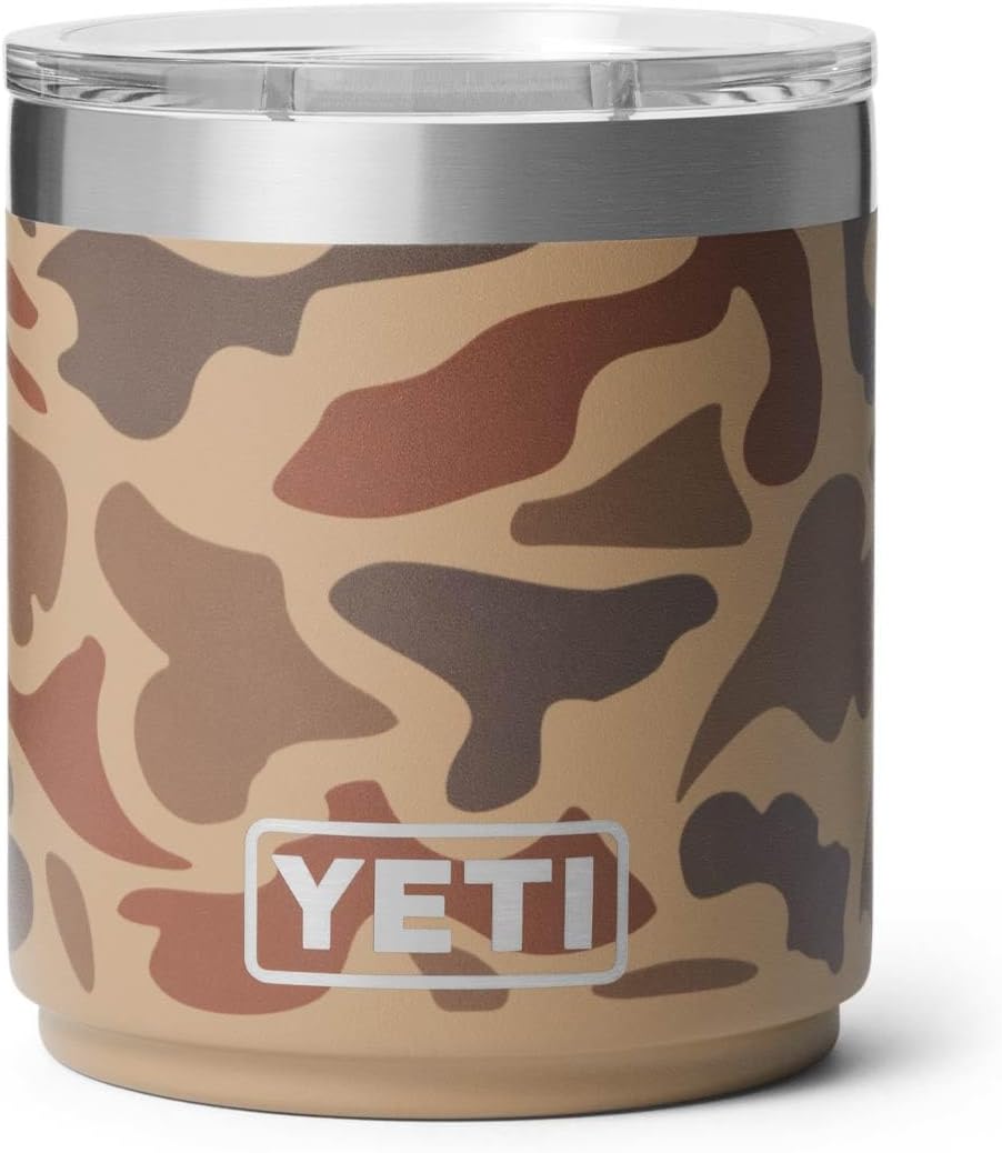YETI Rambler 10 oz Stackable Lowball 2.0, Vacuum Insulated, Stainless Steel with MagSlider Lid, Wetlands Camo