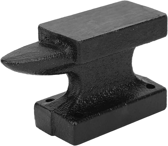 Iron Anvil, Single Horn Anvil Portable Rugged Cast Iron Blacksmith Stable Workbench for Jewelry Making (Random Color)