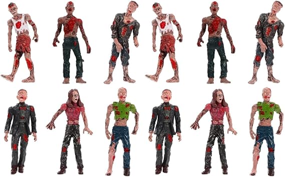 Zerodeko 12pcs Zombie Toys, Zombie Action Figures, Halloween Prank Props Scary Toy Figures for Party Decoration and Joke Fun