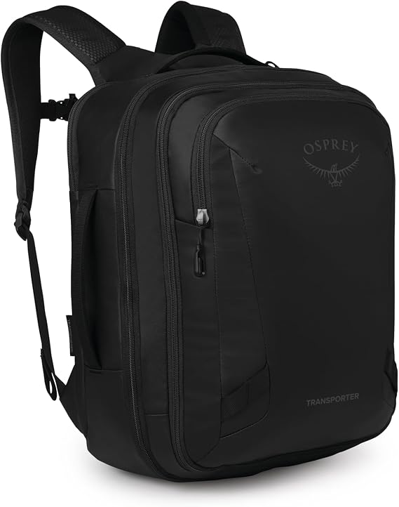 Osprey Transporter 26+6 Travel Pack, Black OS | travel backpack, carry on bag, laptop sleeve, personal item, work school travel, Black color, OS size
