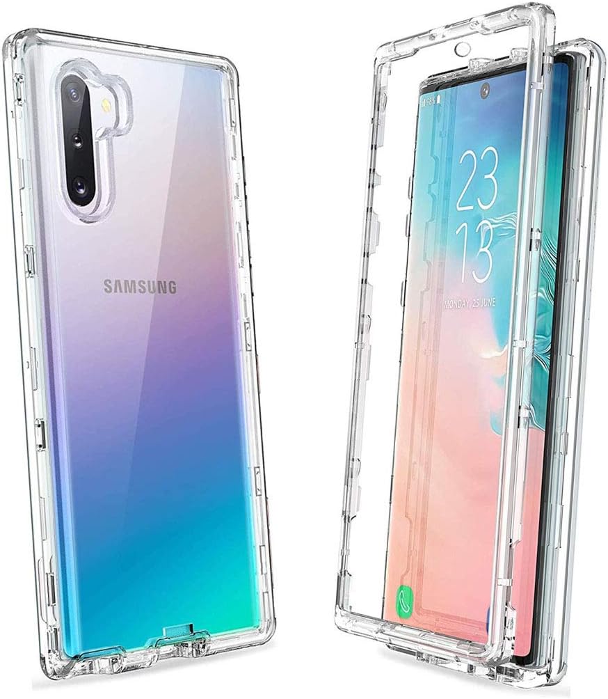 Samsung Note 10 6.3"SM-N970F Case, Samsung Galaxy Note 10 Front and Back Case, Transparent Clear Fully Protection PC Hard Soft Cover Bumper Shockproof For Samsung Galaxy Note 10