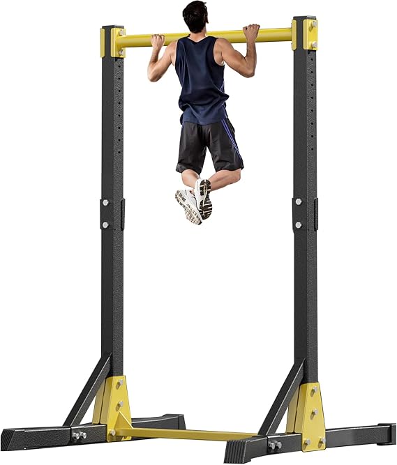 Pull Up Station, Portable Pull Up Bar, 400LBS Load Bearing, Heavy-Duty Metal Construction, 11 Adjustable Heights, Black