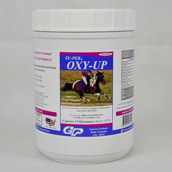 SU-PER Oxy-Up Performance Horse Supplement - Supports Normal Stamina and Endurance - Wheat Germ Extract, B-Complex Vitamins, Magnesium - 2.5 Pound