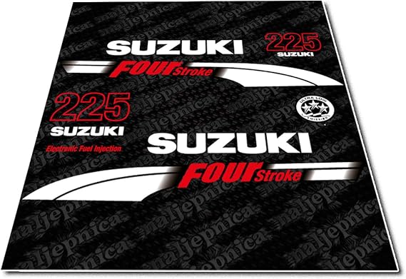 Suzuki 225 Four Stroke 2004 Aftermarket Replacement Decal (Sticker) Set