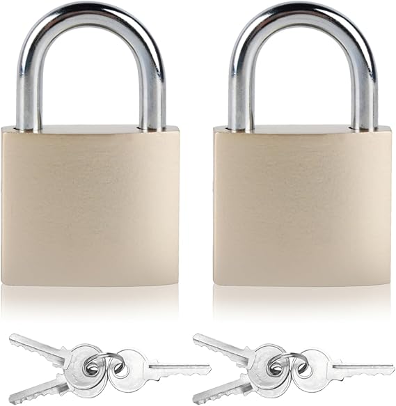 2 Pcs Keyed Alike Padlocks with Keys, 38mm Heavy Duty Padlock with Key