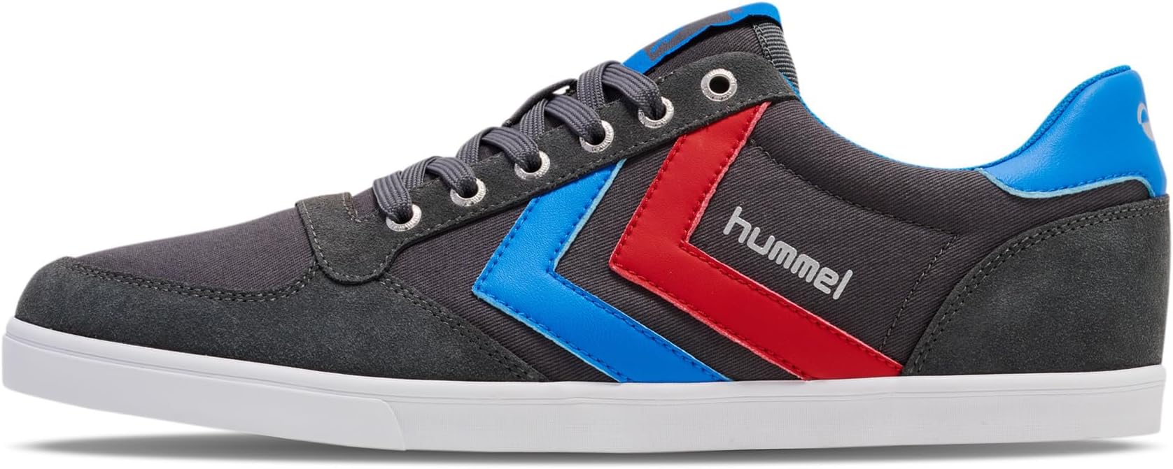 hummel Unisex Slimmer Stadil LowLow-Top Sneakers, Castle Rock Ribbon Red Brilliant Blue, 6.5 UK