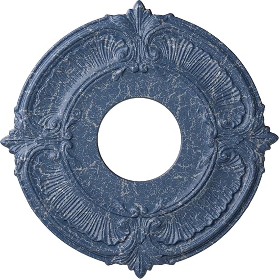 Ekena Millwork CM12ATAMC Attica Ceiling Medallion (Fits Canopies up to 3 1/2"), Hand-Painted Americana Crackle