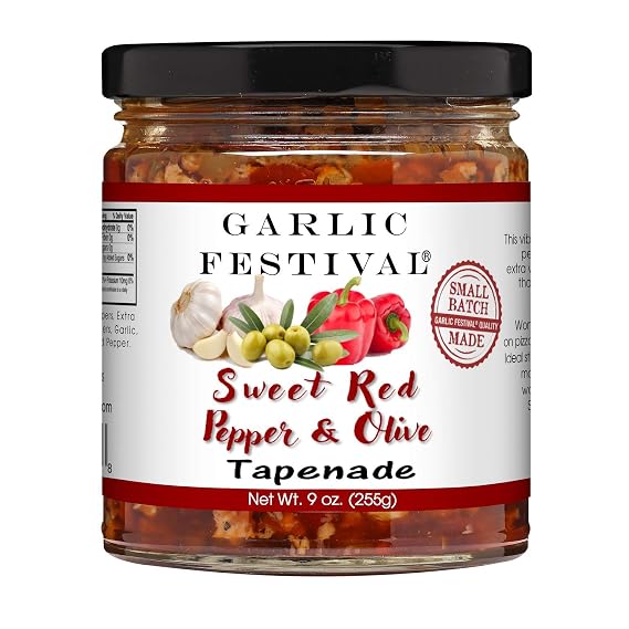 Garlic Festival Foods Sweet Red Pepper & Olive Tapenade 9oz.