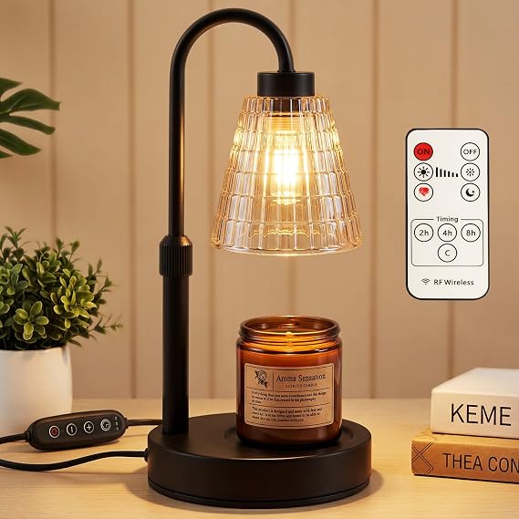 Candle Warmer Lamp with Timer Dimmer,2 Bulbs, Round