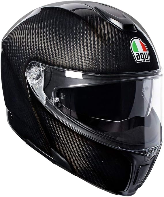 AGV Sport Modular Helmet Glossy Carbon (Black, Medium)