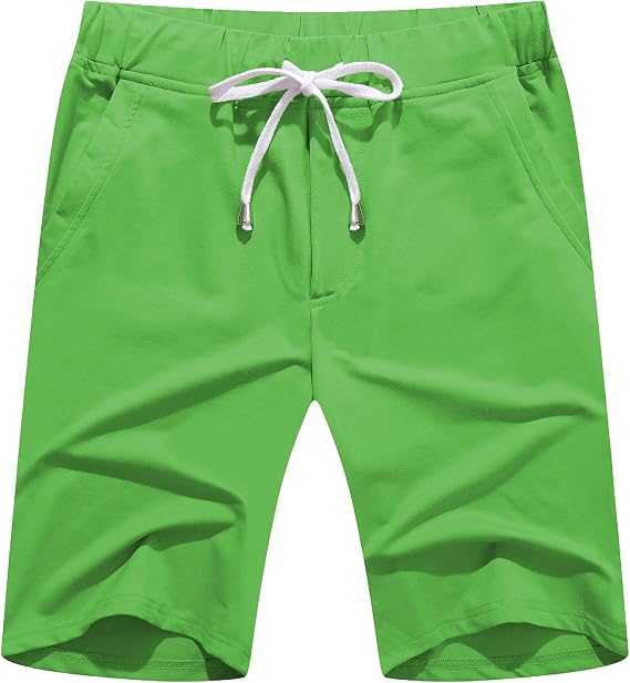 Janmid Men's Casual Shorts Elastic Jogger Gym Active Pocket Shorts