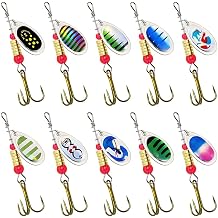 10Pcs Spinner Bait Set Multi Colored Fishing Spinners Lures Baits Pike Fishing Lures with Box for Trout Salmon Bass Fishing Set
