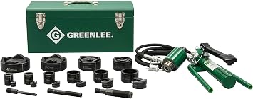 Greenlee 7610SB 11-Ton Hydraulic Knockout Kit with Foot Pump and Slug-Buster 1/2" - 4"