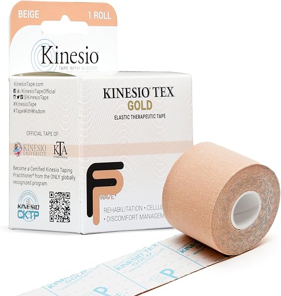Kinesio Taping - Elastic Therapeutic Athletic Tape Tex Gold FP - Beige 2 in. x 16.4 ft