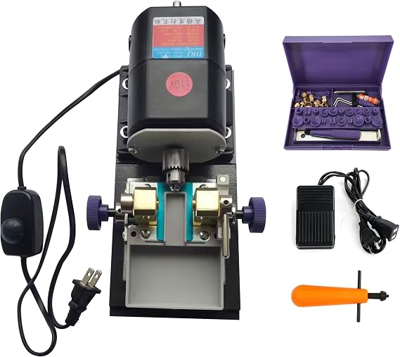 YaeTek 110V 450W Jewelry Jade Pearl Stepless Drilling Holing Machine Driller Tools - Pearl Drilling Machines Driller Drill Holder Full Set for Shell Coral Amber Stone Silver