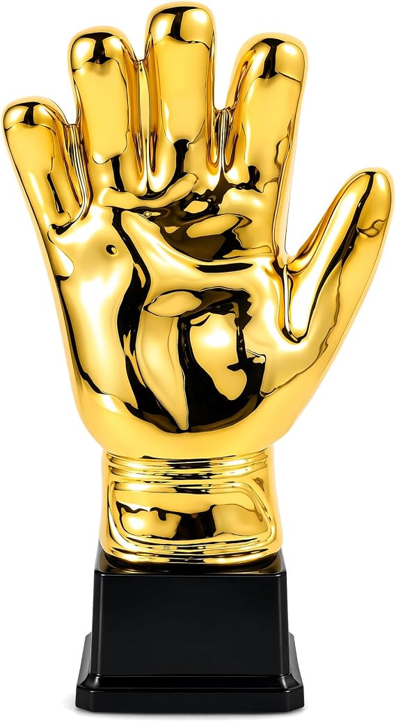 BESPORTBLE Gold Soccer Glove Trophy Plastic Award for Goalkeeper Football Competitions School Matches Amateur Leagues Celebrations