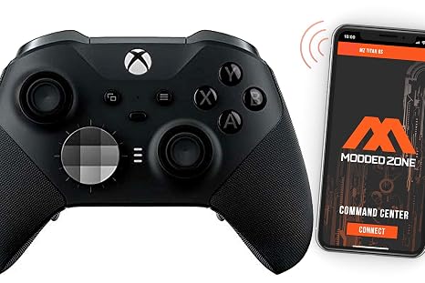MODDEDZONE Custom MODDED controller Wireless Compatible with Xbox ONE Elite Series 2 and PC - With Smart Mods - Best For FPS Games - Handcrafted by Experts in USA with Unique Design - Black