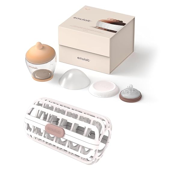 Emulait Classic Baby Bottle, Shape 1, Color Light & Dishwasher Basket Bundle