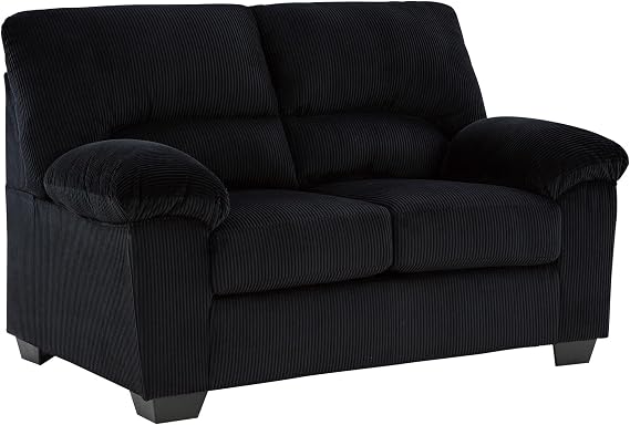 Signature Design by Ashley Loveseat Sofa, No Assembly 63 in Onyx Couch