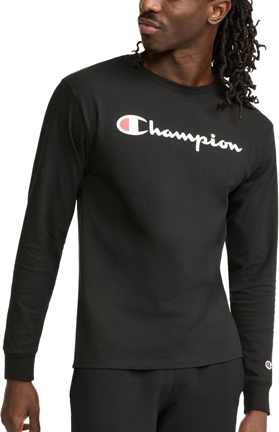 Champion Men's Long Sleeve T-shirt, Classic T-shirt for Men (Reg. Or Big & Tall)