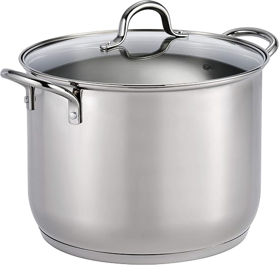 Tramontina 16-Quart Stainless Steel Stock Pot with Lid | Large Pasta Pot for Soups and Stews, Oven & Dishwasher Safe