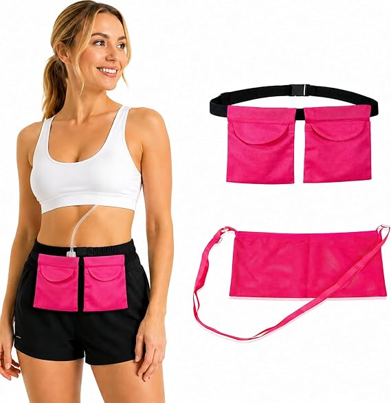 Mastectomy Drain Holder with Shower Bag, Adjustable Post Surgery Drainage Pouch Belt with Dual Drain Pockets for Breast Cancer, Breast Surgery & Reconstruction Recovery Care Kit