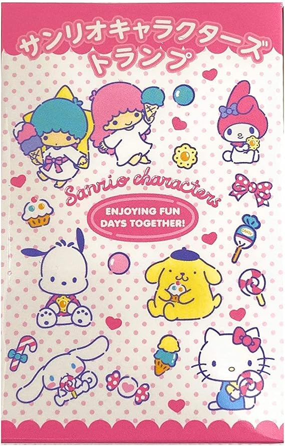 Sanrio Characters Playing Card Hello Kitty, Little Twin Stars, My Melody, Cinnamoroll, Pompompurin, Pochacco 3.5in x 2.4in x 0.7in with Paper case