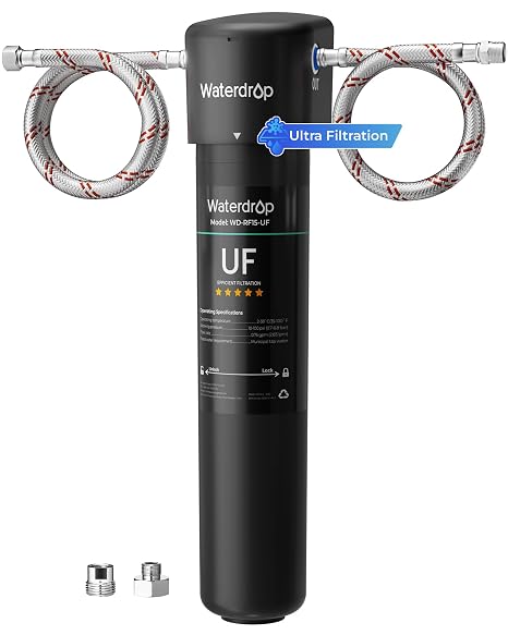 Waterdrop 15UA-UF 0.01 m Ultra Filtration Under Sink Water Filter System | Reduces Lead, Chlorine, Bad Taste & Odor, Connects Directly to Your Faucet, 2 Years