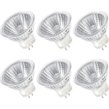 MR16 Halogen Bulb 35W Dimmable 12V GU5.3 Bi-pin Base Spotlight with Long Lifespan, 6 Pack MR16 Bulbs with Clear Glass Cover for Landscape Lights, Track Lights, Fiber Optics, 2700K Warm White