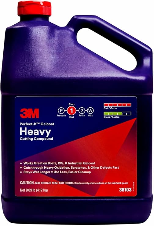 3M Perfect-It Gelcoat Heavy Cutting Compound, 36103, 1 Gallon