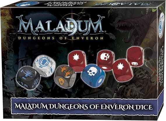 Battle Systems Maladum Dungeons of Enveron Dice - Fantasy Dungeon Crawler Game Immersive Terrain Solo, Co-op and Adversarial Play