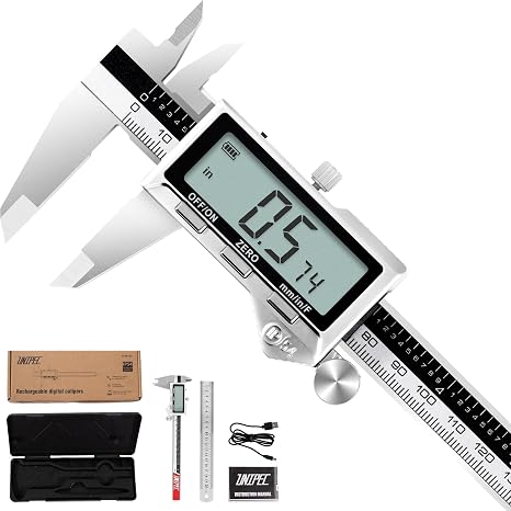 Rechargeable Caliper 12 inch with Large LCD Display | Stainless Steel Vernier Micrometer, Measuring Tool