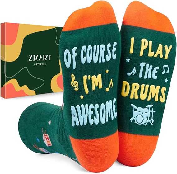 Zmart Music Gifts for Music Lover - Piano Guitar Saxophone Drum Socks for Player Musician