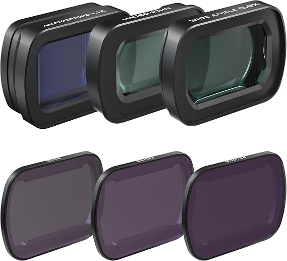 Freewell Pocket 4/3 için 2'si 1 arada 40 mm ve geniş açılı 0,9 X makro lens, 1,1 x anamorfik lens dahil, ND8/ND32/ND128 - Fotoğraf ve film videografisi için temel özellikleri