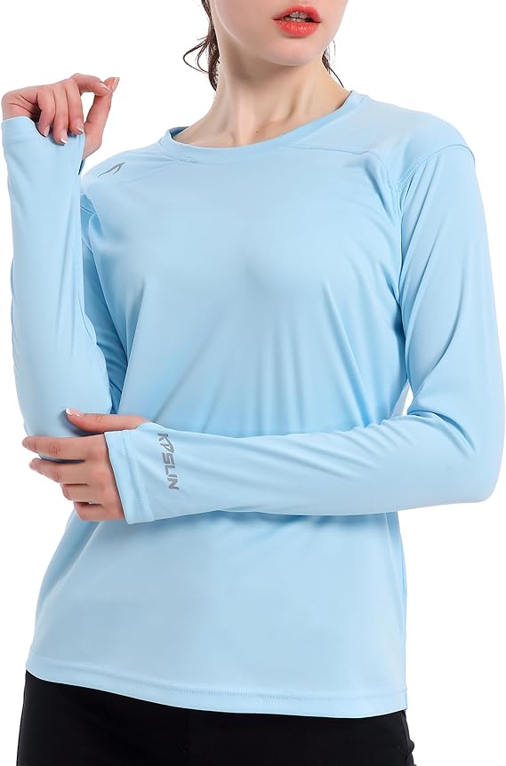 Women's Sun Protection Long Sleeve Shirts | UPF 50+ UV Rash Guard Swim Shirt, Workout Hiking Running Fishing Athletic Tops