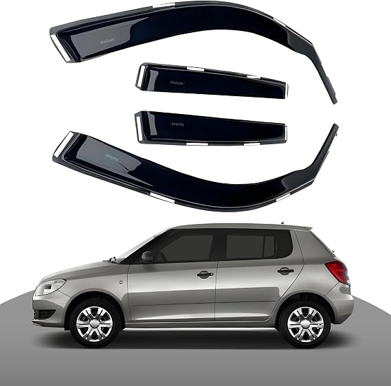 Haibak Wind Deflectors Set | Compatible With Skoda Fabia MK2 2007-2014 | 5 Door Hatchback | 4 Piece Tinted Side Window Deflectors | In-Channel Fitment | Durable Rain Guards
