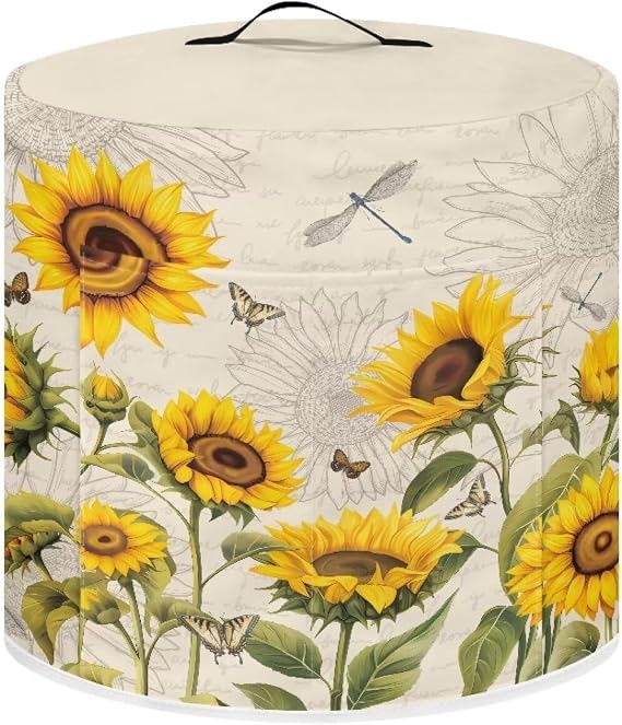 Sunflower Dragonfly Small Kitchen Appliance Covers for Instant Pot Glass Lid 8 Qt Instant Pot Accessories Decorations Kitchen Utensils Gifts for Holidays