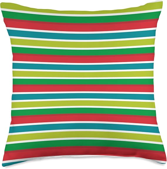 Christmas Chuckles Cute Stripes Holiday Xmas Christmas Throw Pillow, 18x18, Multicolor