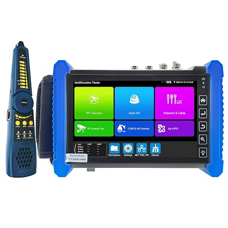 Rsrteng CCTV Tester,IPC-7600COVTADHS Plus 8K 32MP IP Camera Tester with Cable Tracer 4K 8MP AHD CVI TVI SDI CVBS Test Full Features 7 Touch Screen Monitor Support OPM VFL TDR HD VGA WiFi Audio POE