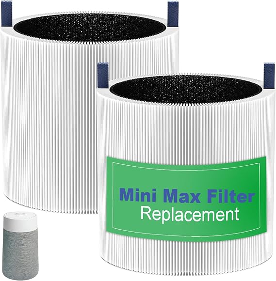 2 Pack Mini Max Replacement Filter Compatible with Blueair Blue Pure Mini Max Air Purifiers, HEPA H13 + Activated Filter FMINI Filter