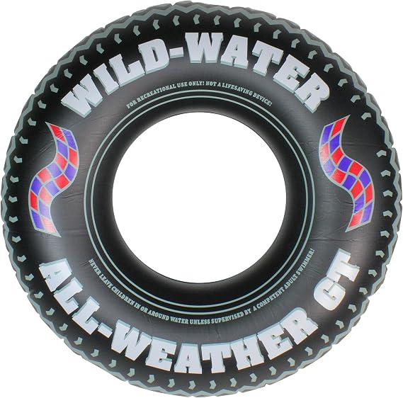 Inflatable Wild Water Monster Tire Inner Tube - 36" - Black and White