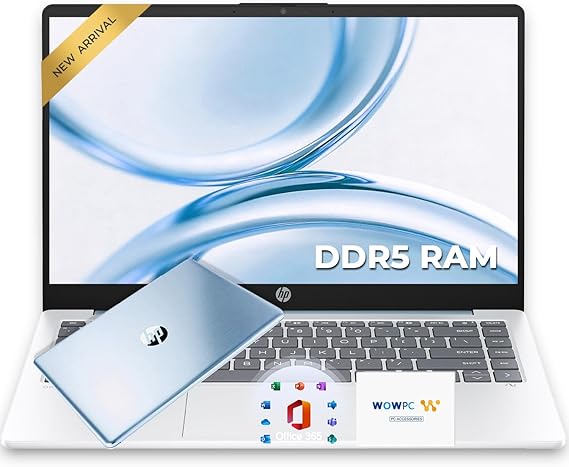 HP UltraBook Laptop Computer 2026 Edition AMD Processor 128GB SSD + 1TB Cloud Storage Microsoft 365 Thin & Portable Fast Response Windows11 Moonlight Blue