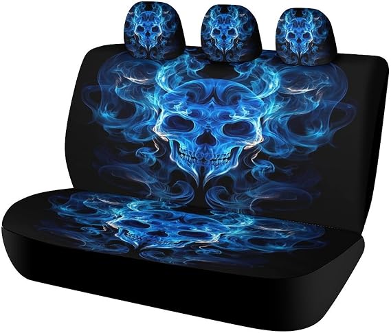 Blue Smoke Skull Universal Car Seat Cover Automotive Seat Covers Compatible Universal Fit for SUV Van Trucks