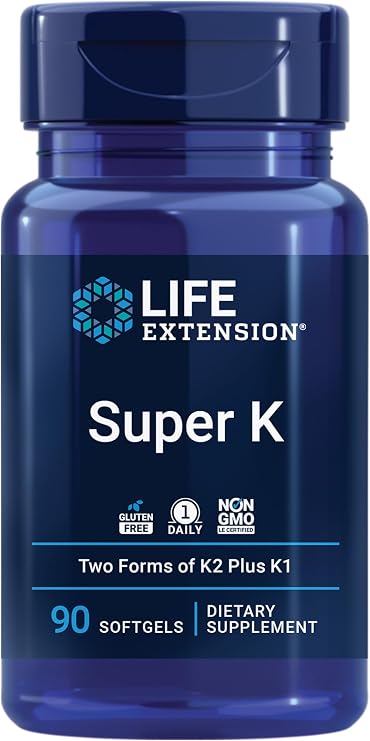 Life Extension Super K, Vitamin K1 and K2, 90 Softgels