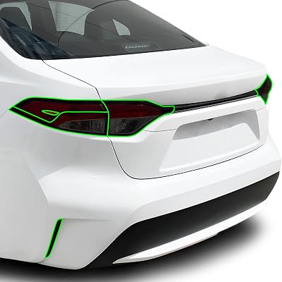 BOGAR TECH DESIGNS Precut for Toyota Corolla Sedan 2020-2025 Full Rear Taillight Reflector Tail Light Tint Kit, Dark Smoke