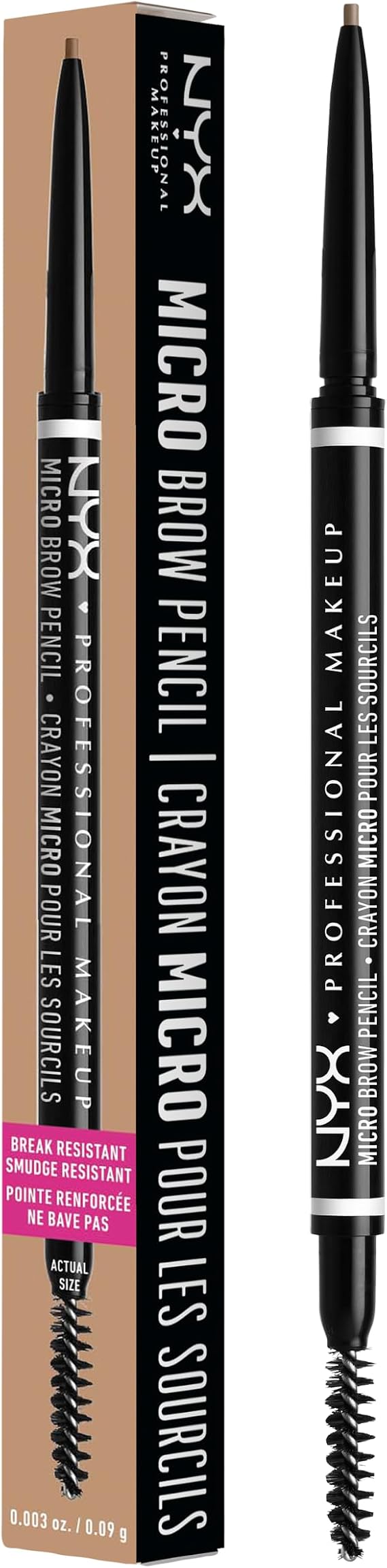 NYX Professional Makeup Micro Brow Pencil, Dual Ended Precise: Ash Blonde